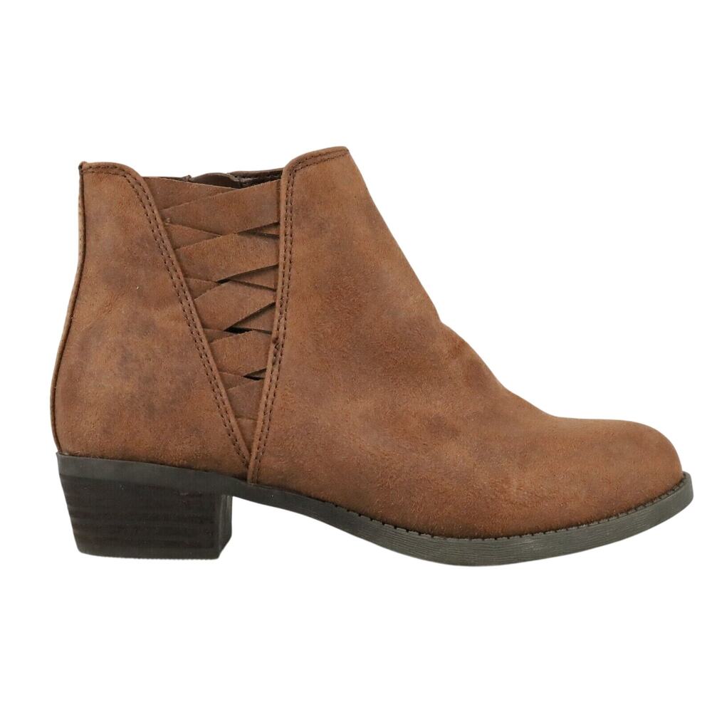 Carlos Santana Boots Womens 5.5 M Brown Faux Suede Booties Side Zip Heels New - Picture 2 of 13